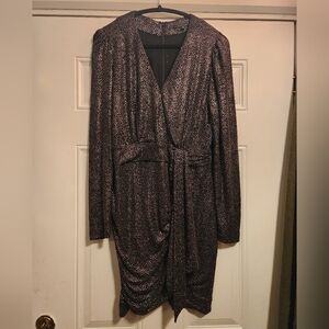 Alex Marie Black and Gold Textured Dress